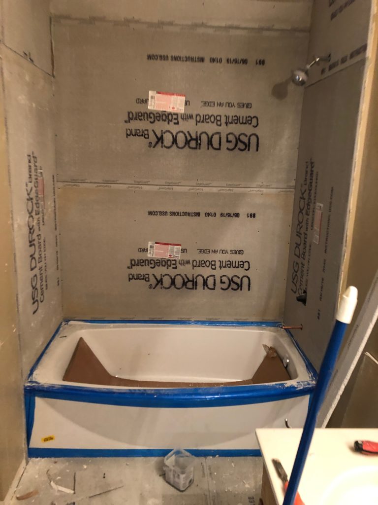 Process Bathroom Remodeling - Durock Installation
