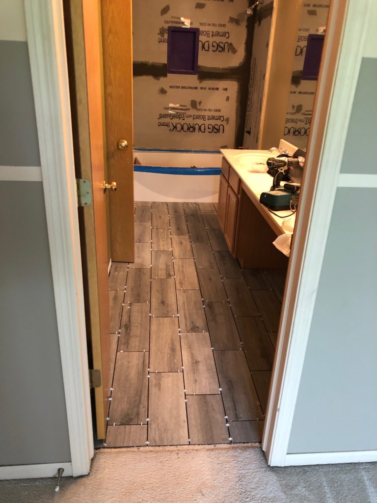 Process Bathroom Remodeling - Floor Installation